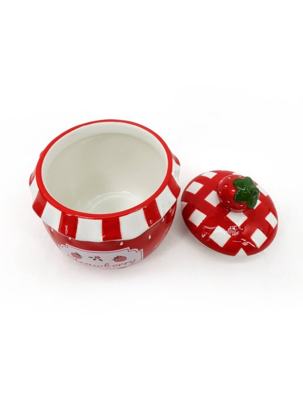 New! Strawberry Jam Ceramic Decorative Jar with Lid, Target Bullseye Playground - Picture 2 of 6